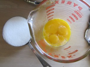 Eggs and sugar.