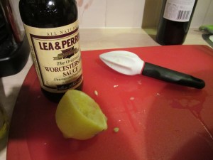 Worcestershire and lemon juice.