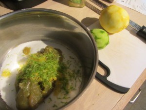 Sugar, lime curd, lime & lemon zest,  and salt.