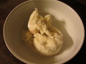 Finished vanilla ice cream.