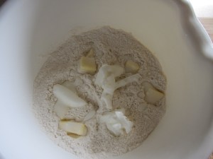 Cutting in the butter.