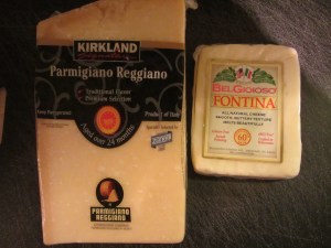 A combination of cheeses to top the soup.