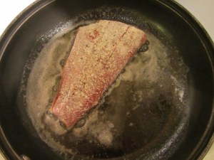 Fish in the pan.