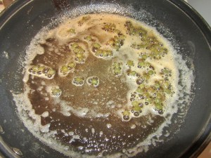 Caper and lemon sauce.