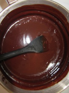 Melted chocolate mixture.