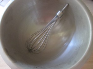 Chilled mixing bowl and beater.