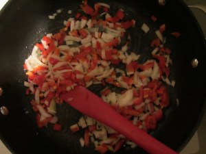 Cooking the vegetables.