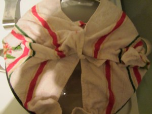 Pan covered with damp towel before going into the oven.