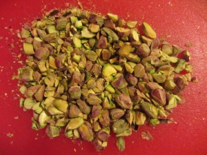 Chopped pistachios.