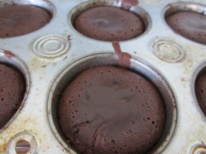 Baked lava muffins.