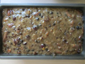 Batter into the pan.