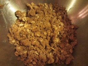 Completed streusel topping.