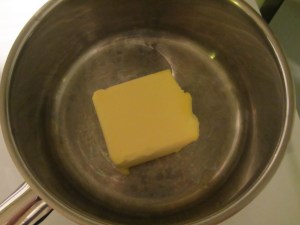 Melting butter.