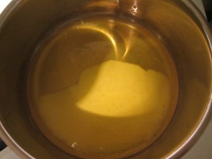 Butter mid-way through the clarifying process.