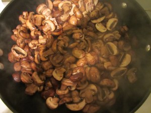 Mushrooms with shallots and Cognac.