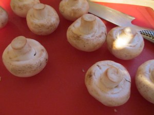 Mushrooms to be stuffed.