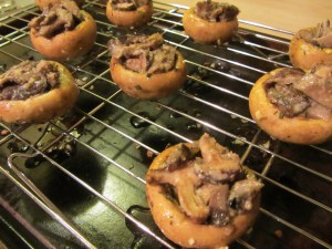 Mushrooms stuffed with mushrooms.