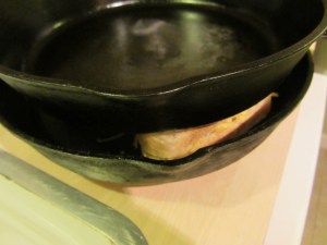 Nesting skillets.