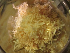Grated Gruyere and Smoked Gouda.