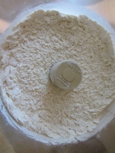 Pulsing dry ingredients.