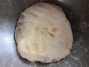 Proper dough after adding more liquid.