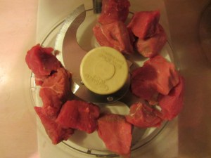 Sirlon in the food processor.