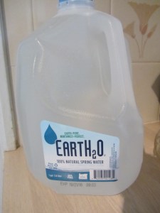 Bottled water for brewing.