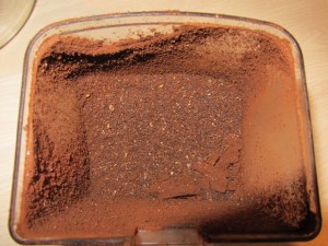 Fresh coffee grounds.