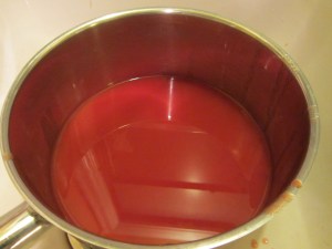 Strained tomato liquid.