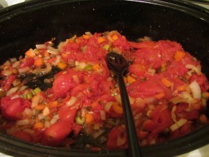 Vegetables after broiling.