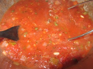 Completed sauce after light mashing.