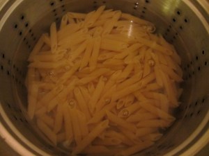 Noodles in cold water.