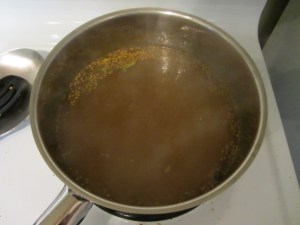 Simmering brine.