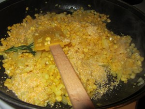 Cornmeal sprinkled in.