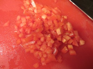 Diced tomato.