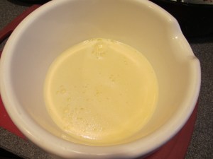 Strained custard.