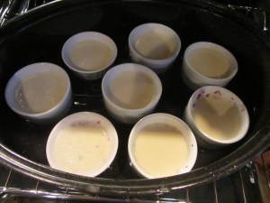 Water up to almost custard level.