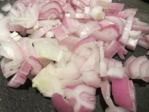 Chopped shallot.