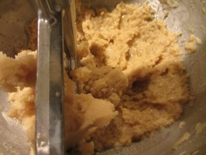 Liquid ingredients slowly added.