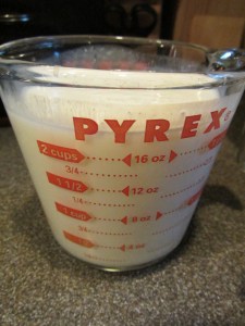 Buttermilk/egg white mixture.