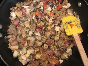 Seasonings added to the hash.