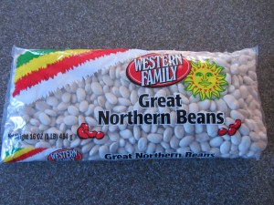 1 lb of dried Great Northern beans.