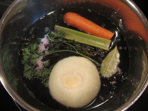 Kosher salt added to beans after 30 minutes.