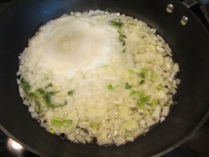 Court bouillon, brought to a boil before use.