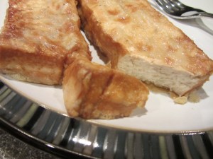 Pan-fried tofu fillets.