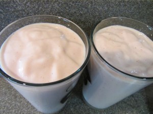 The finished tofu smoothie.