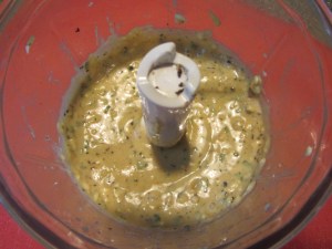 Mint/mustard mixture.