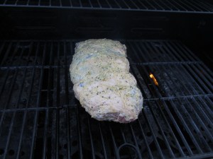 Lamb on the grill.