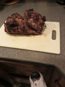 Lamb after resting 15 minutes under foil.