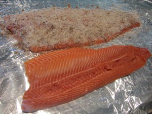 Second fillet placed next to first fillet.